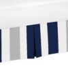 Navy Blue, Grey and White Crib Bed Skirt Dust Ruffle for Boys Stripe Collection Baby Bedding Sets 32 81 RYA0nN2L