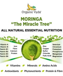 Organic Veda Moringa Powder – 100% Pure and Organic USDA Certified Moringa Leaf Powder for Overall Health – Non-GMO Whole Green Super Food Nutrition to Boost Immunity, 1lb (Pack of 1) 25 81 Ubukq cL