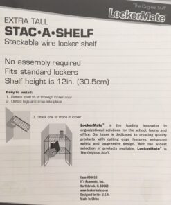 LockerMate Wire Locker Stac-A-Shelf, 12-1/2"H x 10"W x 11-1/2"D, Assorted Colors 12 81 VYnwe0YL