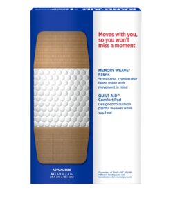 JOHNSON & JOHNSON 5685 Flexible Fabric Extra Large Adhesive Bandages, 1 1/4-Inch x 4-Inch , 10/Box 13 81 YIx6WpoL