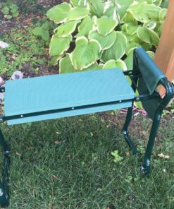 Ohuhu Garden Kneeler and Seat, Heavy Duty Garden Stool with EVA Foam Kneeling Pad, Foldable Gardening Bench with 2 Tool Pouches, 2-in-1 Portable Gardening Supplies, Idea Gifts for Women Men Seniors 60 81 Yx5ojY4L