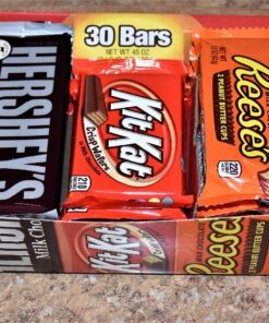 HERSHEY'S, KIT KAT and REESE'S Milk Chocolate Assortment Candy Bars, Individually Wrapped, 45 oz Bulk Value Pack (30 Piece) 22 81 ZJqIfxcL