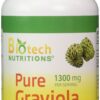 Biotech Nutritions Graviola 100% Pure Graviola 1300mg Per Servings 120 Capsules Per Bottle (Annona muricata) 120 Count (Pack of 1)