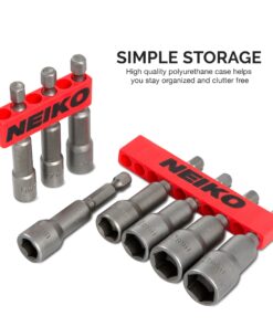 NEIKO 10065A 1/4” Hex Shank Magnetic Power Impact Nut Driver Set |8 Piece Tool Set | Professional Grade Socket Nut Setters| Metric | Sizes 6 to 13 MM | Cr-V Steel Nut Driver Bit 8 Piece 15 81 ZiYvD2fL