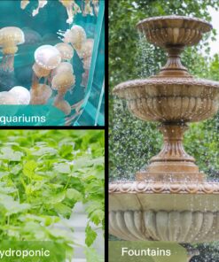 VIVOSUN 800GPH Submersible Pump(3000L/H, 24W), Ultra Quiet Water Fountain Pump with 10ft. High Lift with 6.5ft. Power Cord, 3 Nozzles for Fish Tank, Pond, Aquarium, Statuary, Hydroponics Green 20 81 aC60wDeL