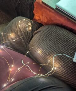 Amazon Basics 9ft 25 LED Fairy Lights, Battery Powered Outdoor String Lights for Bedroom, 2-pack (50 LEDs total), Warm White 25 LEDs, Fairy String - 2 pack 71 81 aDnPcOUL