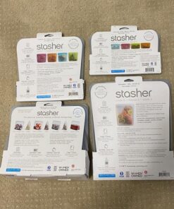 Stasher Reusable Silicone Storage Bag, Food Storage Container, Microwave and Dishwasher Safe, Leak-free, Sandwich, Clear Single 60 81 at0Bb9EL