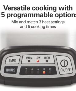 Alternative view of Hamilton Beach Programmable Slow Cooker with Flexible Easy Programming, 5 Cooking Times, Dishwasher-Safe Crock, Lid, 7 Quart, Silver