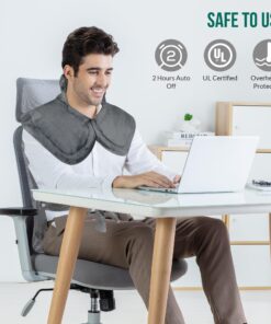 Snailax Heating Pad for Back Pain Relief, Electric Large Heating Pad for Neck and Shoulders,Cramps, Neck Warmer Weighted Wearable Back Heated Wrap, 6 Heat Settings & Auto Shut Off, Washable,Gifts 24" x 33"Gray 55 81 bRNDpthL