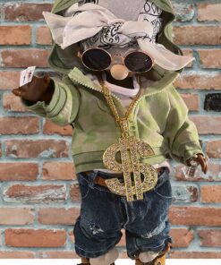 Tatuo 2 Pieces Plated Chain for Men with Dollar Sign Pendant Necklace, Hip Hop Dollar Necklace Blonde Trendy Style 24 81 bi4v4bJL