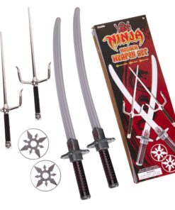 Kangaroo Plastic Sword for Kids – Ninja Toy Weapons for Boys – Play Ninja Swords Katanas, SAIS, and Stars Set – Deadpool, Ninja Turtles, Ninjago for Parties and Costume Accessory – Silver, 6 Pieces 15 81 cNCJiAL