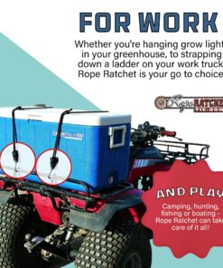 Rope Ratchet 10010 1/4 Inch 8 Feet Long Super Duty Adjustable Rope Clip Tie Down 150-lb Capacity (1 Ratchet Only) 8ft 11 81 crg3pSKL