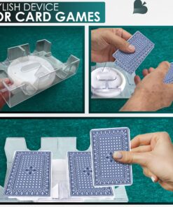 Dual Deck Revolving Card Holder - 360 Degree Revolving Holder Playing Card Holders for Adults Clear Tray Card Holders for Playing Cards Holder Plastic Card Holder Poker Tables Acrylic Card Holder 17 81 daQNrtxL