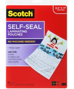 Scotch Self-Seal Laminating Pouches, 10 Pack, Letter Size (LS854-10G)