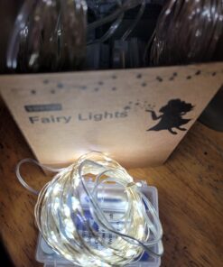 YIHONG 4 Set Fairy Lights Battery Operated Christmas String Lights with Remote Timer for 8 Modes Twinkle Lights 16.4 feet 50 LED Firefly Lights -White 39 81 eX9Cfm4L