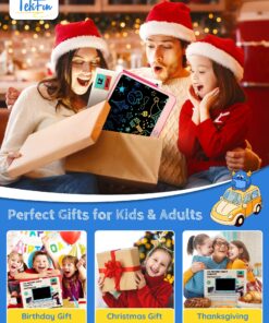 TEKFUN Kids Toys Gifts for 3+ Years Old Boys Girls Toddler, 12inch LCD Writing Tablet Erasable Drawing Tablet Writing Pads, Kids Travel Toys Boys Girls Birthday Gifts Age 3 4 5 6 7 (Pink) Pink 19 81 eyQf1zkL