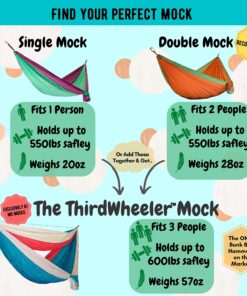 Alternative view of Mr. Mocks Single, Double, Triple Hammock, Light Weight Tree Straps, Aluminum Carabiners, Water Resistant Parachute Nylon, Easy Stuff Sack, Great Travel Camping Mock (Vintage Tracksuit, Double) Full Vintage Tracksuit