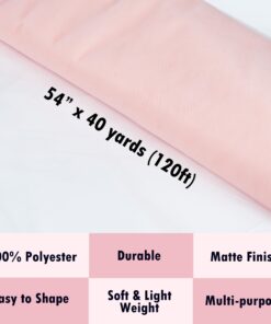 Alternative view of Craft And Party, Blush Fabric Tulle Roll 54 Inch by 40 Yards (120 ft) Fabric Tulle Bolt for DIY Tutu Skirt, Wedding and Decoration (Blush) 54" x 40 yards