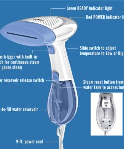 Conair Handheld Garment Steamer for Clothes, ExtremeSteam 1200W, Portable Handheld Design,White/Blue White/Blue 33 81 ichhmCNL