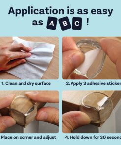 Corner Protector for Baby, Protectors Guards - Furniture Corner Guard & Edge Safety Bumpers - Baby Proof Bumper & Cushion to Cover Sharp Furniture & Table Edges - Clear and Transparent - (12 Pack) 12 Count (Pack of 1) 25 81 j4vmwegL