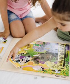 Melissa & Doug African Plains Safari Wooden Jigsaw Puzzle With Storage Tray (24 pcs) 17 81 jWK0NhqL