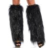 Leg Avenue Women's Furry Festival Leg Warmers Black/Silver