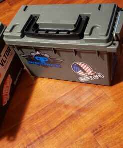 Sheffield 12626 Field Box, Plastic Ammo Can for Pistol, Rifle, and Shotgun Ammo, Water Resistant Storage Box w/ 3 Locking Options, Olive Drab Green Cans, Made in The U.S.A. 40 81 kkk5 yiL