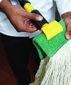 Rubbermaid Commercial Products, Industrial Grade Jaw Clamp - Fiberglass Wet Mop Gripper Holder Handle Stick for Floor Cleaning Heavy Duty, 60 Inch (FGH24600GY00) 17 81 mIy5vDL