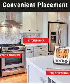 ThermoPro TP16S Digital LCD Meat Thermometer for Cooking and Grilling, BBQ Food Thermometer with Backlight and Kitchen Timer, Grill Temperature Probe Thermometer for Smoker, Barbecue, Oven, Cookware Light Silver 39 81 pIgBO9aL