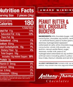 Alternative view of Anthony Thomas, Great Tasting Peanut Butter & Milk Chocolate Buckeyes in Ohio State Buckeyes Box, Deliciously Delightful Snacks (12 Count) 7.23 Ounce (Pack of 12)