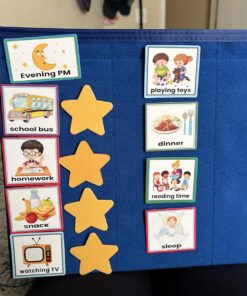 Large Kids Visual Schedule for Classroom & Home School - Morning Bedtime Routine Daily Calendar for Kids with 72 Activity & 10 Blank Cards - Wall Communication Chore Chart Responsibility Planner 20 81 qXWHN2lL