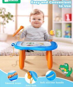 KOKODI Toddler Magnetic Drawing Board with Sturdy Legs, Large Colorful Mess Free Sketch Scribble Doodle Pad, Christmas Birthday Gifts Toys for Boys Kids Preschooler Age 18 Month to 1 2 3 Years Old Blue 18 81 s4ZRt93L