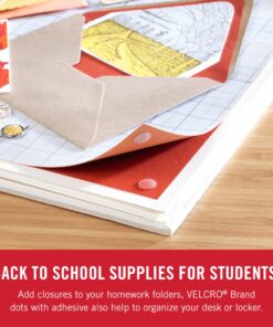 VELCRO Brand - 91302 Thin Clear Dots with Adhesive | 75count | 5/8" Circles | For Crafting School Projects, Home and Office Organization | Low Profile Design 5/8in 75 Count 16 81 tb9vc9L