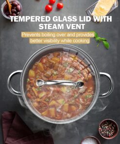 Alternative view of Cook N Home Kitchen Cookware Sets, 12-Piece Basic Stainless Steel Pots and Pans, Silver Stainless Steel Handle