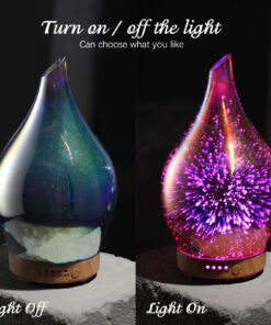 Porseme Essential Oil Diffuser 3D Firework Glass Aromatherapy Ultrasonic Humidifier Rose Gold, Auto Shut-Off, Timer Setting, BPA Free, Aroma Decoration for Home, Office, Gym, Spa, Premium Gift 100ml C2-100ml Rose Gold Afantty 18 81 we8i2pWL
