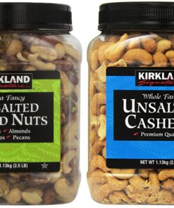 Kirkland Signature Unsalted Mixed Nuts and Unsalted Cashews Bundle - Includes Kirkland Signature Extra Fancy Unsalted Mixed Nuts (2.5 LB) and Whole Fancy Unsalted Cashews (2.5 LB)