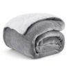Bedsure Sherpa Fleece Throw Blanket for Couch - Thick and Warm Blanket for Winter, Soft and Fuzzy Throw Blanket for Sofa, Fall Throw Blanket, Grey, 50x60 Inches Throw (50" x 60") Dark Grey 47 81 xF2EsHL