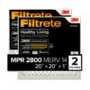 Filtrete 20x20x1 Air Filter, MPR 2800, MERV 14, Healthy Living Ultrafine Particle Reduction 3-Month Pleated 1-Inch Air Filters, 2 Filters 21 81 zNW0BObL