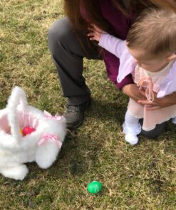 Bearington Bunny Rabbit White Plush Egg Basket Stuffed Animal, Adorable, Soft and Cuddly, Great Gift for Kids of All Ages, Birthdays, Holidays and Special Occasions, 12 x 13 inches Brown Bunny Rabbit 15 810 c1YsOL