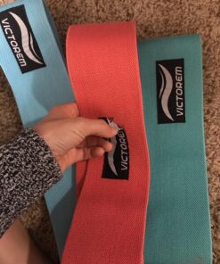 Victorem Resistance Hip Booty Bands Set - Fabric Bands for Glutes and Legs Exercise - with Digital Workout Guide Sky Blue, Pink, Mint 30 81006RdzozL