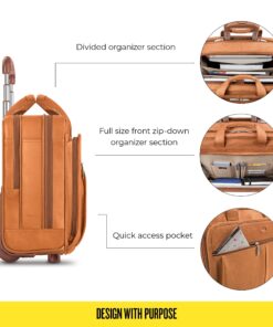 Solo Walker Leather Rolling Laptop Bag, Tan 28 8100gmLT6TL