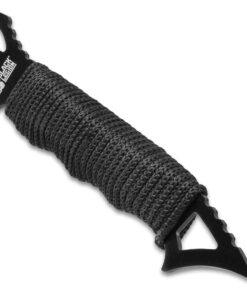 Black Legion Death Stalker Sword with Nylon Sheath – Black Stainless Steel, Ergonomic Black Cord Wrapped Handle, Fang-Like Cutouts – Savage and Beautiful Piece of Weaponry - 25 3/4" Overall 10 8101 qraylL