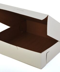 Southern Champion Tray 0953 Premium Clay-Coated Kraft Paperboard White Non-Window Lock Corner Bakery Box, 9" Length x 9" Width x 2.5" Height (Case of 250) 9" L x 9" W x 2-1/2" H - 250ct 10 81027 I467L
