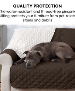 Furhaven Water-Resistant & Reversible Sofa/Couch Cover Protector for Dogs, Cats, & Children - Two-Tone Pinsonic Quilted Living Room Furniture Cover - Espresso/Clay, Sofa Reversible Two Tone Espresso & Clay 22 8102U1vxQiL 5