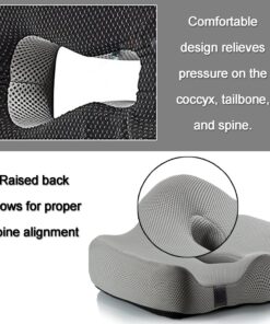 Ziraki Office Car Seat Cushion - Memory Foam - Orthopedic Luxury & Large Chair Pillow | for Back Pain - Helps with Sciatica Back, Tailbone Pain - Office Chair Car Seat Pillow +Cooling Gel Add On 18 81044wokq8L
