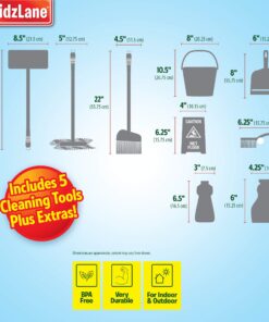 Kidzlane Kids Cleaning Set for Toddlers | Kids Broom Set for Kids for Play | Mop and Cleaning Toys Set | Kids Broom and mop Set for Toddlers | Cleaning Toys for Kids Ages 4-8 and Older Housekeeping 27 8105AlAuL