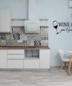 Blinggo WINE A BIT you'll feel better Quote Letter Wall Sticker Decal Home Arts Dinning Kitchen Lounge Decor Wall Decoration 22''X10'' Black 16 8105Py6nSqL