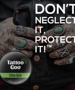 Tattoo Goo Original Travel Size Tattoo After Care, Natural Tattoo Balm with Beeswax and Cocoa Butter, Soothing Tattoo Ointment and Brightening Care, .32 oz; Packaging may vary 21 8105Sth wpL
