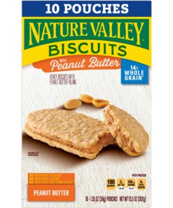 Nature Valley Biscuit Sandwiches, Peanut Butter, 1.35 oz, 10 ct 10 Count (Pack of 1) 18 8106MXwTm0L