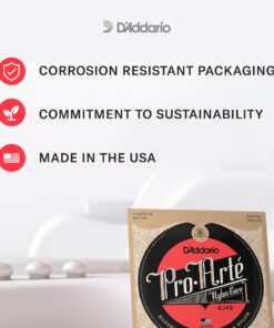 D’Addario EJ45 Pro-Arte Nylon Classical Guitar Strings, Normal Tension – Nylon Core Basses, Laser Selected Trebles - Offers Balance of Volume and Comfortable Resistance – 1 Set 1-Pack 23 8108X5BrEL